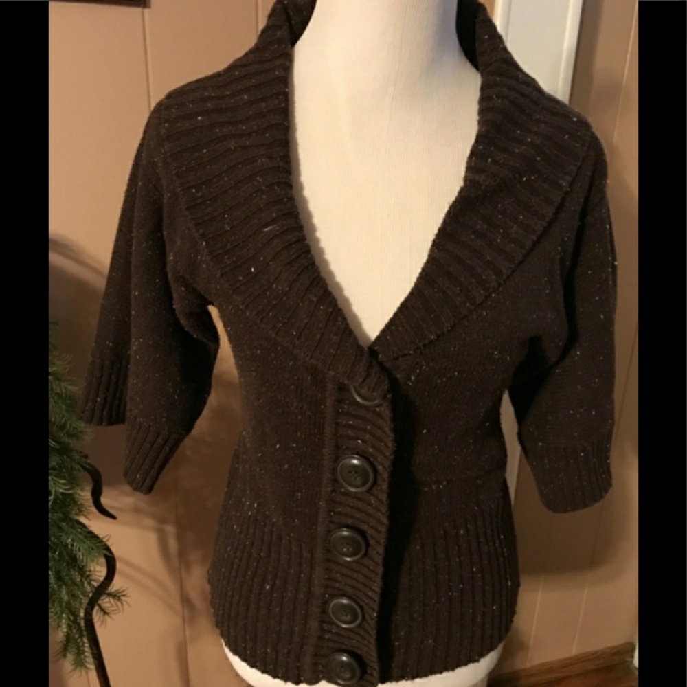 Cato Brown Sorckled Sweater Size Medium